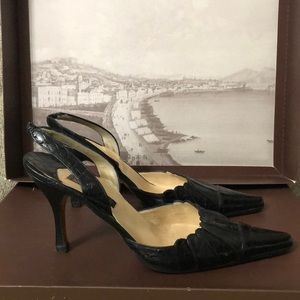 🌺GIORGIO’S OF PALM BEACH CROC SLINGBACK HIGH HEELS SIZE 39